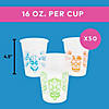 16 oz. Bulk 50 Ct. Luau Tiki Mask Print Clear Disposable Plastic Cups Image 2