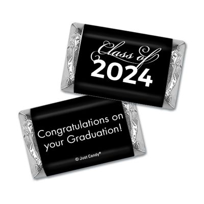 164 Pcs Black Graduation Candy Party Favors Class of 2024 Hershey's Miniatures Chocolate (Approx. 164 Pcs) Image 1
