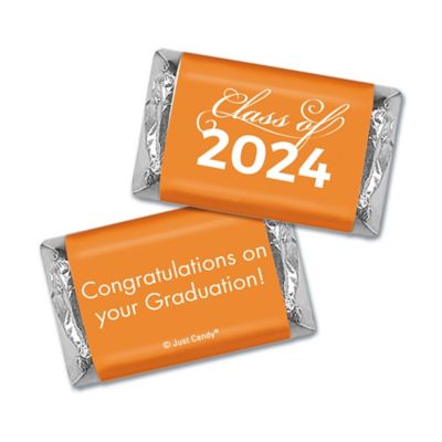 164 Pcs Orange Graduation Candy Party Favors Class of 2024 Hershey's Miniatures Chocolate (Approx. 164 Pcs) Image 1