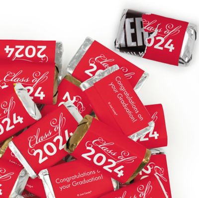 164 Pcs Red Graduation Candy Party Favors Class of 2024 Hershey's Miniatures Chocolate (Approx. 164 Pcs) Image 1