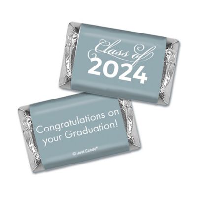 164 Pcs Silver Graduation Candy Party Favors Class of 2024 Hershey's Miniatures Chocolate (Approx. 164 Pcs) Image 1