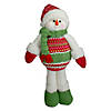 17.5" Red and Green Jolly Plush Snowman Christmas Figure Image 1