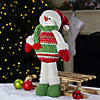 17.5" Red and Green Jolly Plush Snowman Christmas Figure Image 1