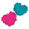 17" Fleece Pink & Blue Heart-Shaped Tied Pillow Craft Kit - Makes 6 Image 1