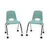 18" Mobile Chair with Casters, 2-Pack - Seafoam Image 1