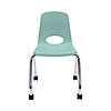 18" Mobile Chair with Casters, 2-Pack - Seafoam Image 4