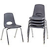 18" Stack Chair with Swivel Glides, 5-Pack - Gray Image 1