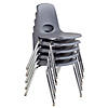 18" Stack Chair with Swivel Glides, 5-Pack - Gray Image 2