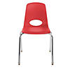 18" Stack Chair with Swivel Glides, 5-Pack - Red Image 4