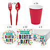 189 Pc. 30th Birthday Burst Party Tableware Kit for 24 Guests Image 1