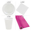 1973 Pc. Hot Pink & White Disposable Tableware Kit for 240 Guests Image 2
