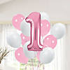 1st Birthday Pink Balloon Bouquet - 50 Pc. Image 3