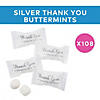 2 1/2" 14 oz. Silver Script Thank You Buttermint Candies - 108 Pc. Image 2
