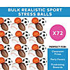 2 1/2" Bulk 72 Pc. Realistic Sports Ball Foam Stress Toy Assortment Image 2