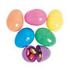 2 1/2" Chocolate-Filled Plastic Easter Eggs - 12 Pc. Image 1