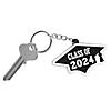 2 1/2" Graduation Class of 2024 Graduation Cap Rubber Keychains - 12 Pc. Image 1