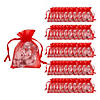 2 1/2" x 3 1/2" Bulk 50 Pc. Mini Red Organza Drawstring Treat Bags Image 1