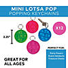 2 1/4" Mini Bright Colors Round Lotsa Pops Popping Toy Keychains - 12 Pc. Image 2