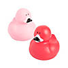 2" Bright and Soft Pink Colored Flamingo Rubber Duck Toys - 12 Pc. Image 1