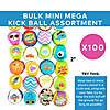 2" Bulk 100 Pc. Mini Mega Everyday Fun Vinyl Kick Ball Assortment Image 2