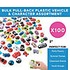 2" Bulk 100 Pc. Pull-Back Plastic Vehicle & Character Assortment Image 2