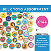 2" Bulk 144 Pc. Bright Colors, Characters & Patterns YoYo Assortment Image 2