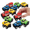 2" Mini Solid Color Pull-Back Plastic Monster Trucks - 12 Pc. Image 1
