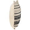 20" Cream and Black Twisted Textured Block Handloom Woven Outdoor Square Throw Pillow Image 2