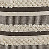 20" Gray and Cream Handloom Woven Outdoor Throw Pillow Image 3