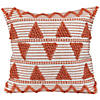 20" Orange and Cream Handloom Woven Outdoor Square Throw Pillow Image 1