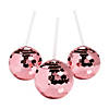 20 oz. Pink Disco Ball-Shaped Reusable BPA-Free Plastic Cups with Lids & Straws - 6 Ct. Image 1