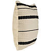 20" White and Black Handloom Woven Outdoor Square Throw Pillow Image 3