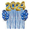 2024 Congrats Grad Blue Balloon Backdrop Kit - 61 Pc. Image 1