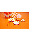 205 Pc. Orange Plaid Tableware Kit for 24 Guests Image 1
