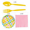 205 Pc. Pastel Gingham Tableware Kit for 24 Guests Image 2