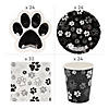 206 Pc. Paw Print Grad Disposable Tableware Kit for 24 Guests Image 1