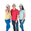 21" Adults Classic Straw Fedoras with Solid Color Bands - 12 Pc. Image 2