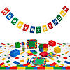 210 Pc. Color Brick Party Disposable Tableware Kit for 24 Guests Image 1