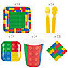 210 Pc. Color Brick Party Disposable Tableware Kit for 24 Guests Image 1