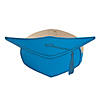 22 1/2" x 5 1/4" Graduation Cap Blue Cardstock Crowns - 12 Pc. Image 1