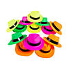 22" Bulk 48 Pc. Bright Neon Plastic Fedora Hats with Black Band Image 1