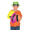 22" Bulk 48 Pc. Bright Neon Plastic Fedora Hats with Black Band Image 1