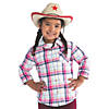 22" Bulk 48 Pc. Kids Blue & Red Star Straw Cowboy Hats with Chin Cord Image 1