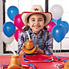 22" Bulk 48 Pc. Kids Blue & Red Star Straw Cowboy Hats with Chin Cord Image 2