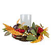 22" Mums with Pomegranate Fall Candle Holder Centerpiece Image 1