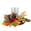 22" Mums with Pomegranate Fall Candle Holder Centerpiece Image 2