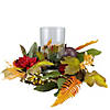 22" Mums with Pomegranate Fall Candle Holder Centerpiece Image 3