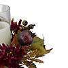 22" Mums with Pomegranate Fall Candle Holder Centerpiece Image 4