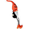 22" Orange and Black Halloween Gnome with Striped Dangling Legs Image 2