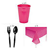 221 Pc. Pink Cow Print Party Tableware Kit for 24 Guests Image 2